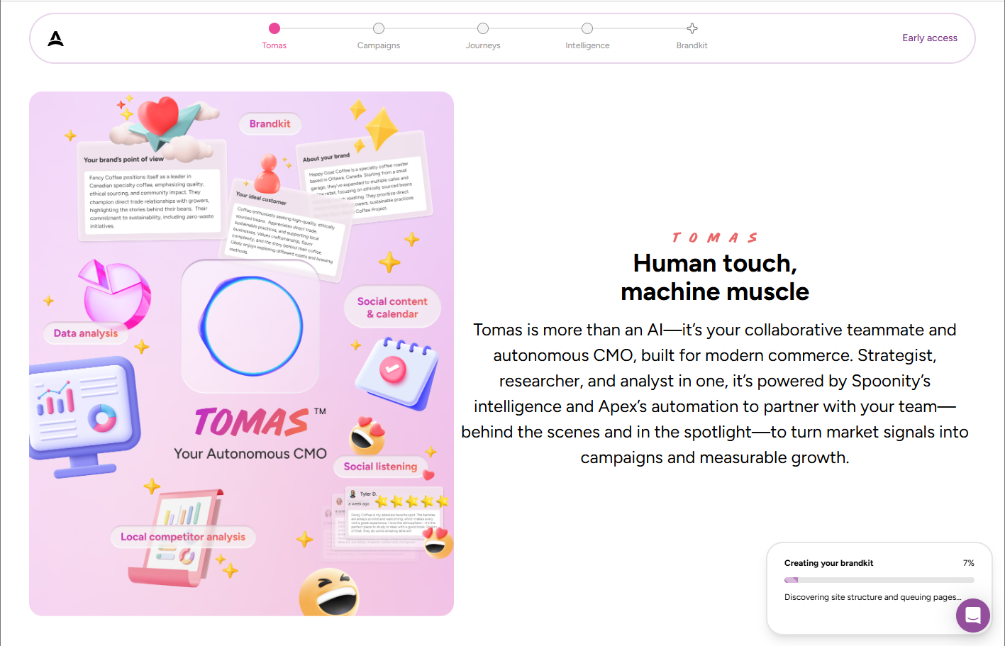 Tomas Product Overview — Human touch, machine muscle